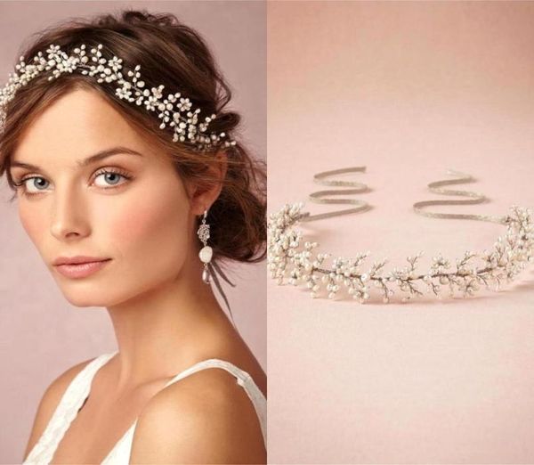 Image réelle en stock Bande-casse Bridal Princess Sparkly Perle Perle Bridal Bandons de mariage Accessoires de cheveux CPA1541961618