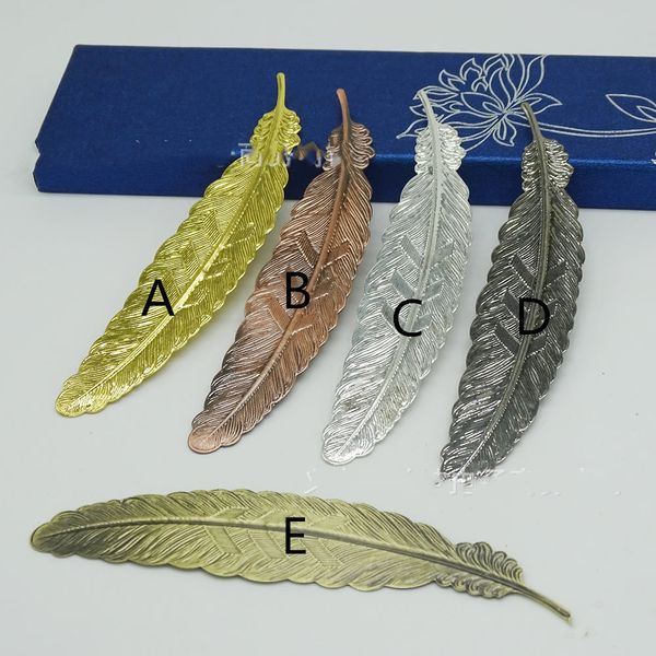 Real Image Wedding Mini Metal Gold Sliver Feather Signets 5 Style Fournitures de mariage Marque-pages Mariage Invité Cadeaux Support Mix Pls Remard