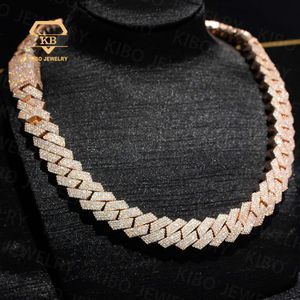 Real Lab Mossanite Diamond Bijoux Iced Out Collier pour hommes rappeur 925 STERLING Silver Moissanite Cuban Chain