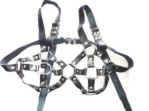 Kuisheidsapparaten Real Lederen Vrouwelijke Kuisheidsapparaat BH Party Wear Borst Harnasbeschermers Slave Borst Bondage SM BDSM Gear Sex Toy voor Vrouwen Zwart BX1080 # 766