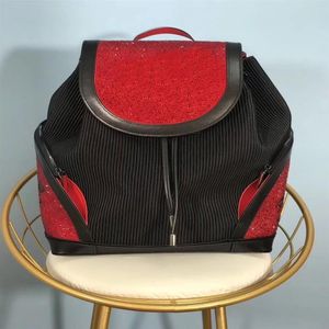 Echte lederen handtassen hoogwaardige mannen dames schooltas beroemde klinknagel redbottom backpack ontwerper lady tassen boy girl back pack241p