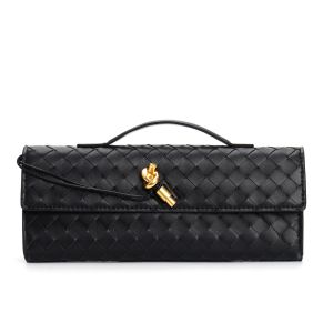 Real Leather Long Clutch Andiamo avec poignée Intrecciato Craftmansain Cow Leather Femmes Sacs à bandouliers et sacs à main Famous Brand Designer Softor Sac 2559