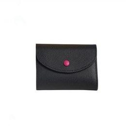 Véritable cuir ROSALIE COIN PURSE Mini Pochette Designer Womens Compact Key Coin Card Accessoires Emilie Sarah Victorine Wallet with224D