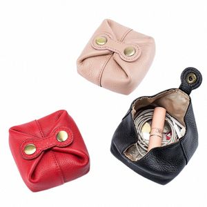 Sac cosmétique en cuir réel en cuir mignon poche de maquillage voyage petite clés de clés de clés coqueluche à lèvres Fi Mini Coin Purse Y2J1 # #