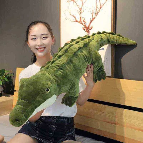 Real Life 90120Cm Alligator Hugs Simulation Crocodile Poupées En Peluche Doux Animaux Jouets Kawaii Ceative Coussin Enfants Cadeaux J220729