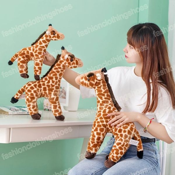 Vraie vie girafe jouets en peluche mignon peluche poupées Simulation douce girafe poupée chambre décor cadeau d'anniversaire enfants jouet