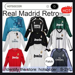 Real madrid retro retro camisetas de fútbol de manga larga