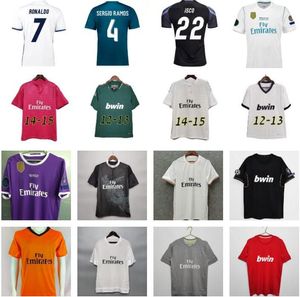 Maillots de football rétro du Real Madrid 2013 2014 2015 2016 2017 2018 Finals Maillot de football BENZEMA RONALDO KAKA ZIDANE SERGIO RAMOS MODRIC BALE Vintage 11 12 13 14 15 16 17 18