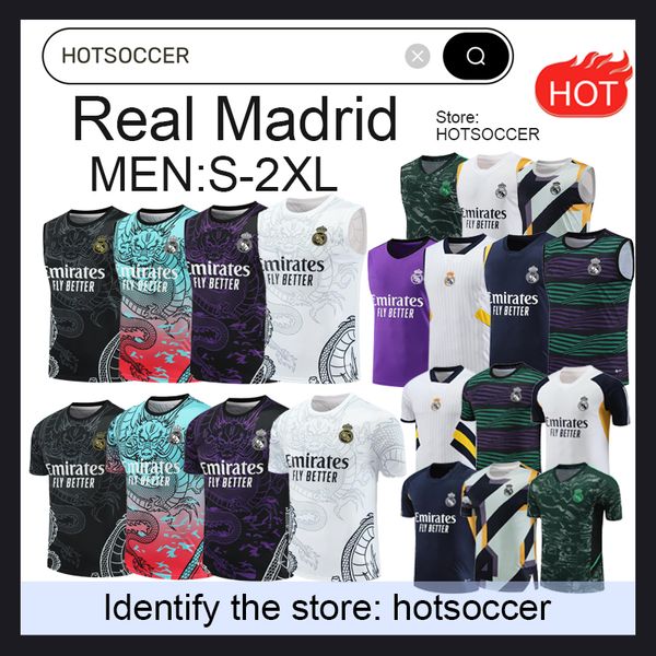 Real Madrid Pack Situit Vest Men Kit Dragon Bellingham Vini Jr Soccer Jerseys Mbappe Tchouameni Camisa de fútbol