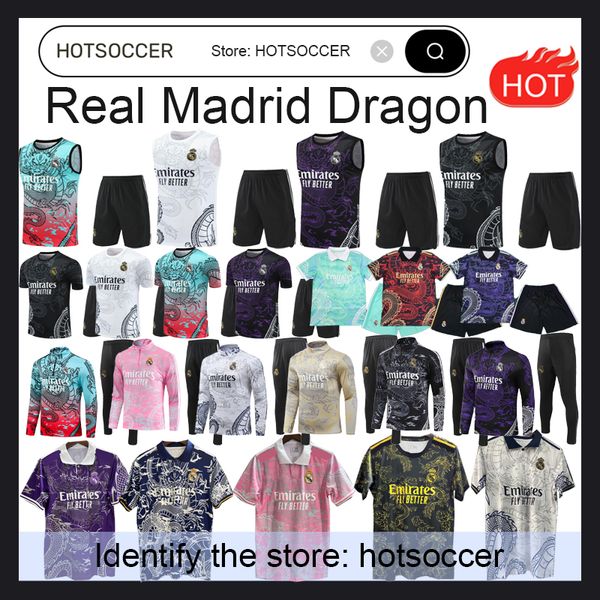 Vente de survêtement du Real Madrid Polo Men Kit Dragon Bellingham Vini Jr Soccer Jerseys Mbappe Tchouameni Football Shirt Real Madrids Camavinga Rodrygo Modric