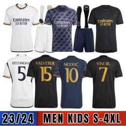 Real Madrids Bellingham Vini JR 23 24 Soccer Jerseys Vini Jr Mbappe Modric Fans Football Shirt Rodrygo Camavinga Camisetas Men Kids