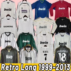 Real Madrids Retro Soccer Jerseys Bale Benzema Modric Football Shirts Classic Camiseta Home Away Raul R.Carlos Shirt Long Sleeve 01 02 05 06 07 10 11 12 13 2001 2009 2013