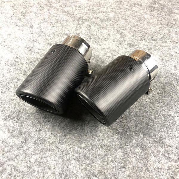 Véritable Fiber de carbone mate pour universel Akrapovic embouts de silencieux d'échappement Auto couverture de voiture style 1PC252x