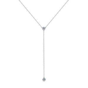 Echte Moissanite Diamond Necklace for Women Tassel hanger topkwaliteit 925 Sterling Silver Wedding Bridal Sex Girls Sieraden