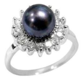 BAGUE EN PERLES AKOYA NOIRES NATURELLES, TAILLE 7-11246n