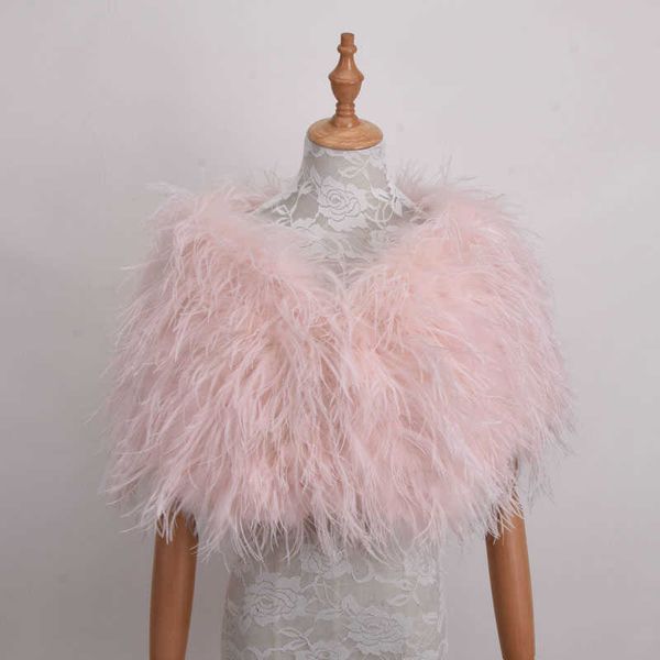 Chales de piel de avestruz reales elegantes abrigos de plumas de avestruz blancas Boleros de piel para boda chales nupciales chaquetas para vestidos de noche H09234699412