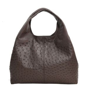 Echte struisvogel lederen handtassen voor dames hobo -tassen Exotische huid aangepaste portemonnee merknaam op maat gemaakt