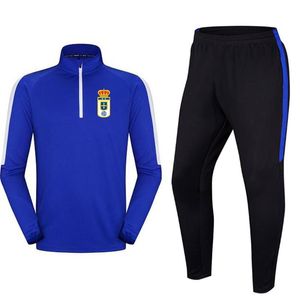 Real Oviedo Voetbalclub Heren Trainingspak Voetbaljack Vrijetijdstrainingspakken Outdoor Sportkleding Joggen Wandelen Wear2792