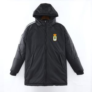 Real Oviedo Men's Down Winter Leisure Sport Veste à manches longues Vêtements de mode Mode de mode extérieur parkas Parkas Emblèmes personnalisés