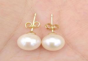 Véritable perle, nous ne vendons que de vraies perles, belle paire de boucles d'oreilles en perles blanches naturelles des mers du sud de 910mm, 8814369