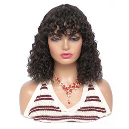 Personne en vraie vague profonde Ronin Hair Wig avec mécanisme de frange complète Bob Bob Up 95 2