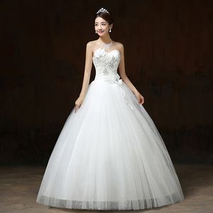 Photo réelle personnalisée, vente en gros, chinois, bon marché, nouveau Style coréen, douce princesse, diamant, robe de mariée blanche, vente en gros, 208
