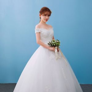 Vraie Photo Personnalisé Bateau Cou Princesse Ajuster À Lacets Robes De Mariée 2018 Élégant Robes De Mariée vestidos de noiva