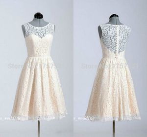 Echte foto kant bruidsmeisje jurk vintage crème witte a-lijn meid van ere jurk homecoming jurk mooie afstuderen jurken Sweet 16