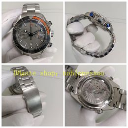 Echte foto heren chronograaf horloge heren 600m grijze wijzerplaat keramische ring 45,5 mm roestvrijstalen armband om fabriek cal.9900 Automatische beweging Sport Watches