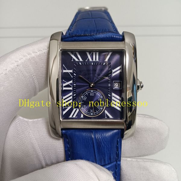 Real Photo Midsize Watches For Homme Femmes Blue Dial Blue Automatic Steel WSTA0010 35 mm Menan Mécanique en acier inoxydable Mesticules STRAPE CUIR STRAP