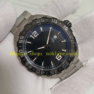 Echte foto racen horloges voor herenautomatische datum zwarte wijzerplaat roestvrijstalen armband Mechanische mannen sport horloge polshorloges