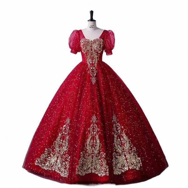 Photo réelle À Manches Courtes Quinceanera Dr Nouvelle Fête Douce Robe De Bal Vintage Dentelle Robes Robe De Robes De 15 Pluse Taille I1Cx #