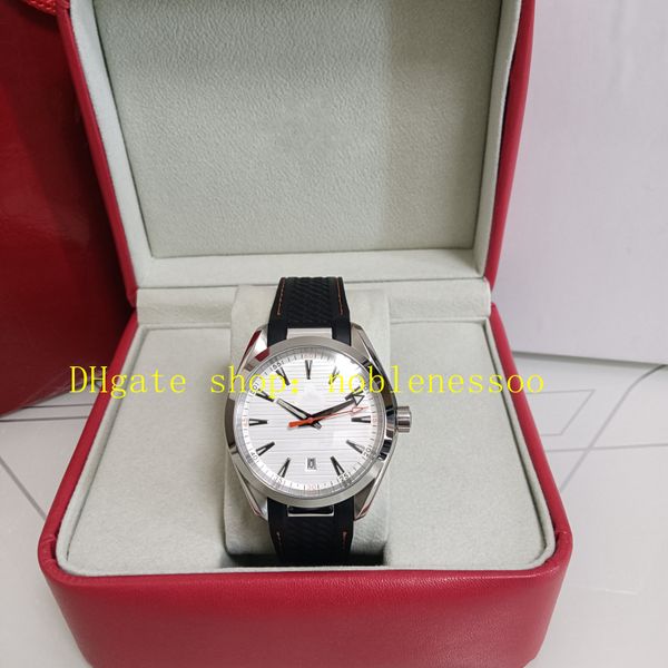 Real Photo with Box Watch Mens 150m Silver Diad Bracelet en caoutchouc en acier inoxydable Classe de pli Asie Cal.8900 Mouvement Transparent arrière