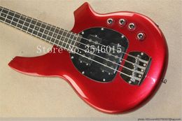 Gratis verzending Real Photos Hot Selling Hoge Kwaliteit Actieve Pickup Musicman Bongo Red 4 String Music Man Elektrische Bas Gitaar