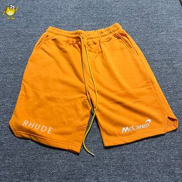 Echte foto's klassieke borduurshorts heren dames 1 kwaliteit zomer casual strand oranje zwarte joggingbroek