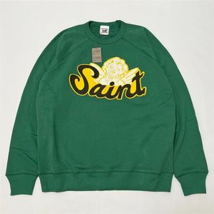 Echte foto's groene raglan mouw sweatshirts mannen vrouwen 1 kwaliteit hoodie crewneck