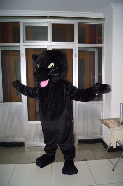 Costume de mascotte de panthère noire d'image réelle déguisement pour la personnalisation de support de fête de carnaval d'halloween