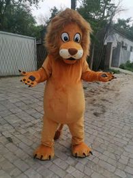 Echte foto bruine leeuw mascotte kostuum fancy jurk voor halloween carnaval party ondersteuning maatwerk