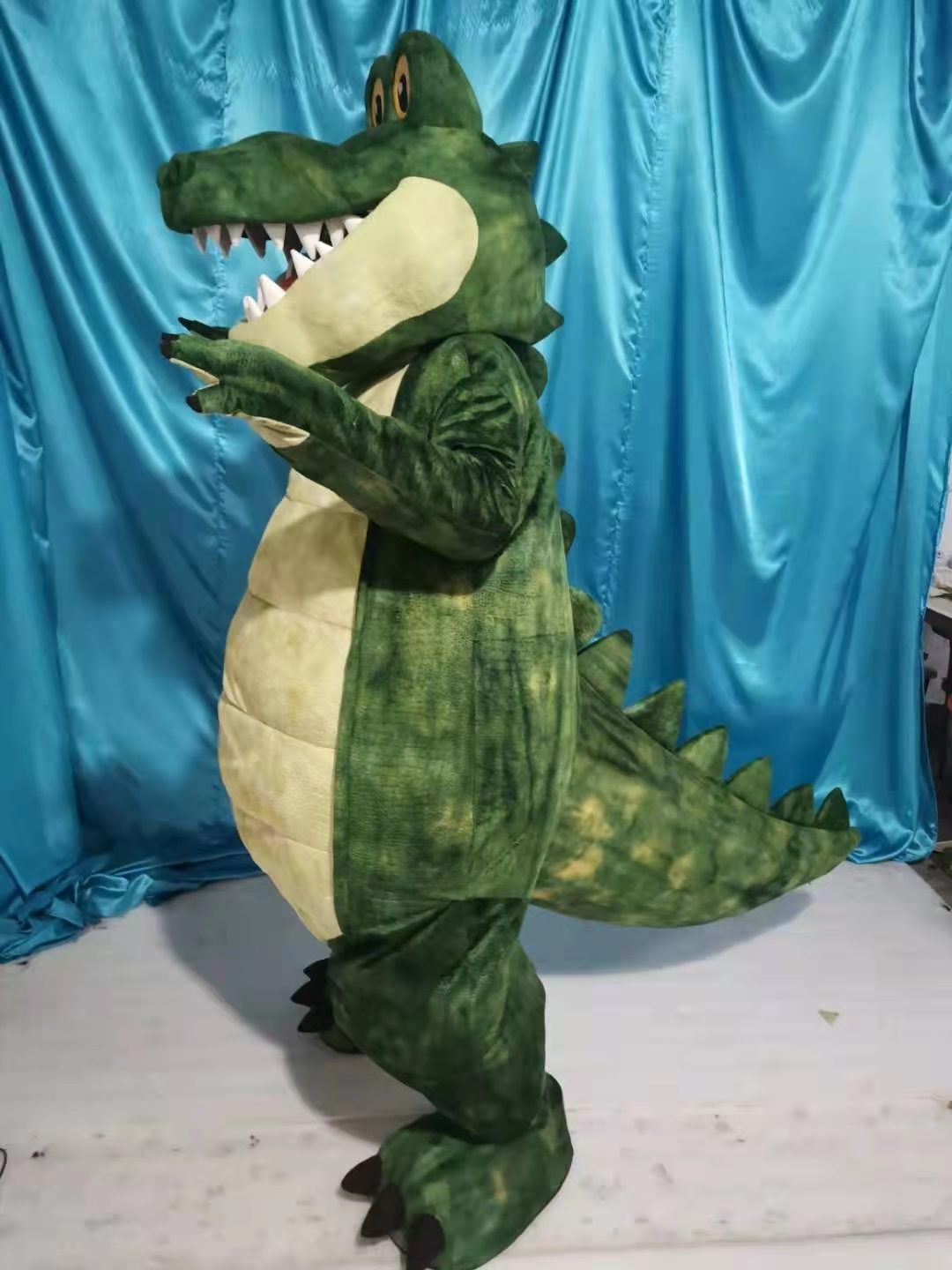 Picture Real Picture Crocodile Mascot Costume Fancy Dress per Halloween Carnival Party Support Personalizzazione