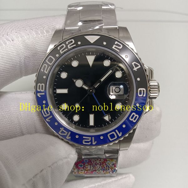 Real Picture Men's Men's Men's's's's's's's's's's’s en acier en acier Mens Black Dial 116710 Blue Batman Céramique Céramique 116710BLNR BRACELET CL.3186 Mouvement