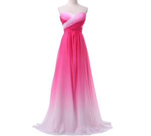 Echte foto ombre avond prom jurken zomer nieuwe gradiënt kleurrijke sexy feestjurken vestido de festa prom jurken hj072595048