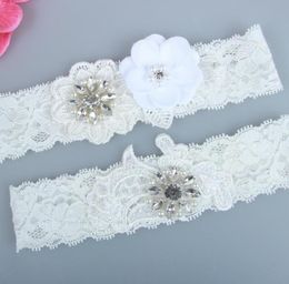 Image réelle perles cristaux jarretières de mariée pour mariée jarretières de mariage en dentelle fleurs faites à la main jarretières de jambe de mariage pas cher en Stock3988745