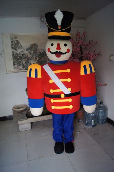 Costume de mascotte de soldat, image réelle, déguisement pour Halloween, fête de carnaval, personnalisation de support