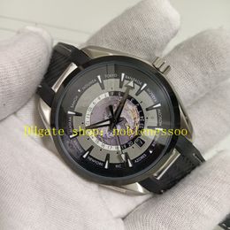 Real Picture Montres pour hommes Transparent Back 8500 Mouvement automatique Bandle de caoutchouc Diading Gray Mécanique professionnelle Sport montre des bracelets