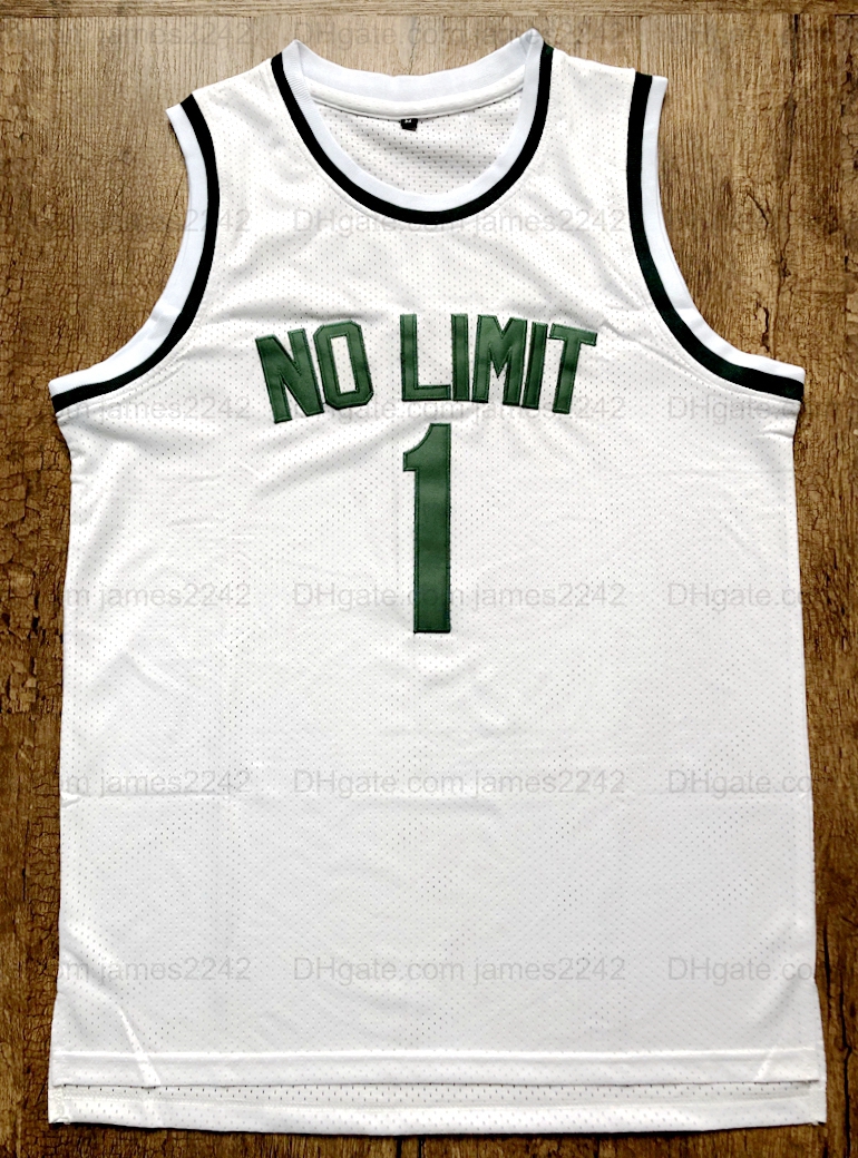 De vraies images maître P # 1 No Limit Retro Men de basket-ball blanc pour hommes cousu S-2XL