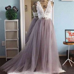 Real Po Long Tulle Tutu Falda para mujer Longitud del piso Barrido Tren Maxi S Dama de honor Fiesta de graduación Faldas Mujer Moda 210708