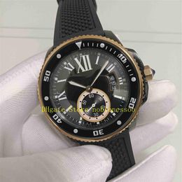 Real Po Mens Met Originele Doos Horloge heren 42mm Zwarte Wijzerplaat Rubberen Armband W2CA0004 Mannen Automatische Horloges Sport Wristwatch2742
