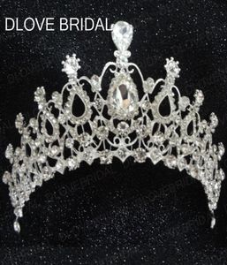 Real Po Page Crystal Bridal Cown Beauty Pageant Big Royal Crown Factory Accessoires de cheveux Tiaras Prom Party 6688434