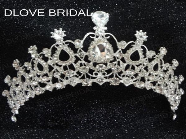 Real Po impresionante Cristal Bridal Cown Beauty Pageant Big Royal Crown Factory Accesorios para el cabello Tiaras Prom Party 1971302