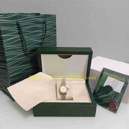 Real Po mit Originalverpackung Damenuhr Damen 26 mm Lünette Diamant 179383 Gelbgold Armband Faltschließe Automatik Mech292N